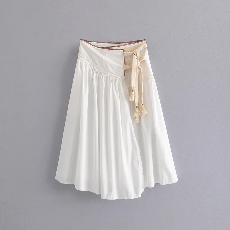 

2019 Western Style Spring And Summer Women's Dress New Style Sarong Solid Color Skirt