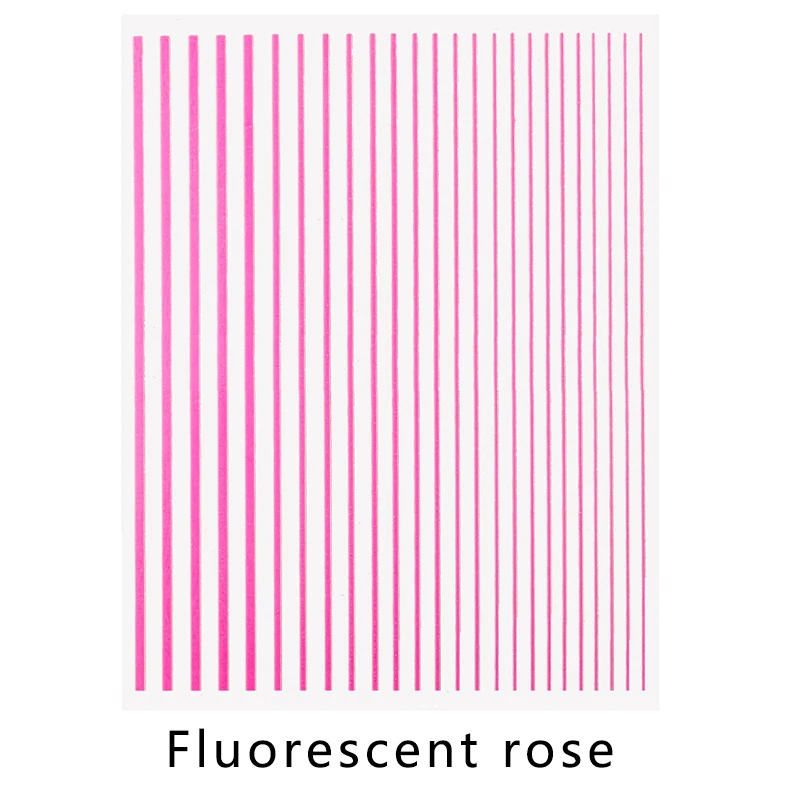 Fluorescent rose 12 цветов для дизайна ногтей, лазерные флуоресцентные металлические самоклеющиеся многолинейные ленты с узорами, наклейки на ленты, декоративные наклейки для маникюра - Цвет: Fluorescent rose