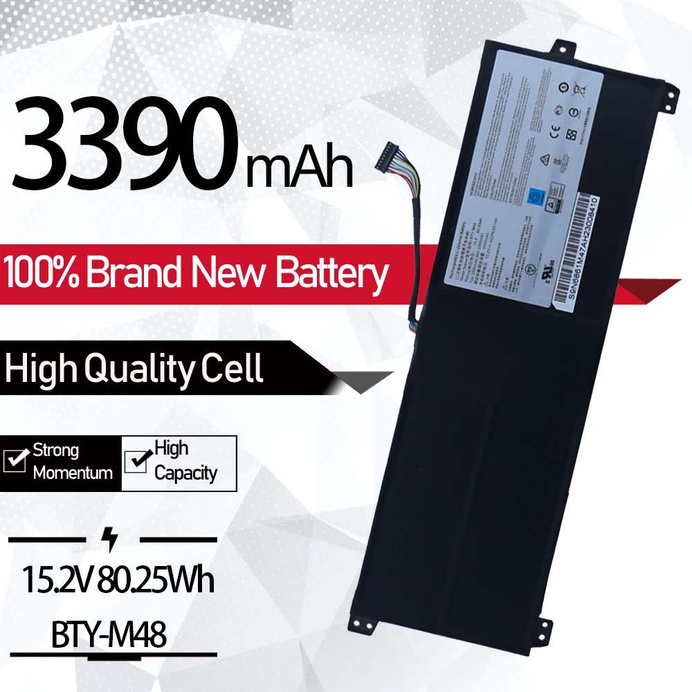 BTY-M48 Аккумулятор для ноутбука MSI PS42 8RB 8RA 8RC 8M MECHREVO i5 8250U/8GB/256GB i7 8550U/8GB/256GB S1 S1-C1 4ICP5/41/119