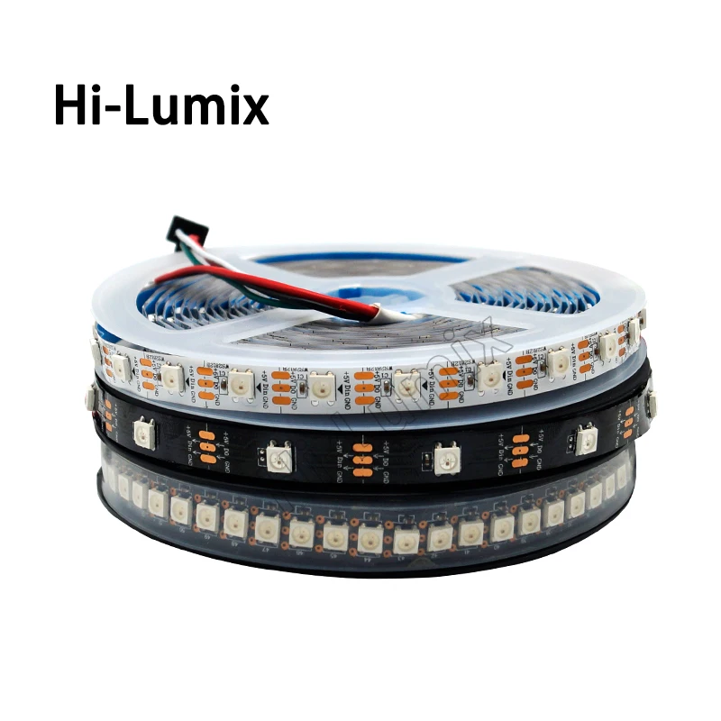 Hi Lumix DC5V WS2812B светодиодный светильник полос 5050SMD индивидуально адресуемый умный RGB