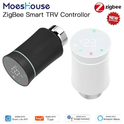 MoesHouse Tuya ZigBee3.0 New Radiator Actuator Valve Smart Programmable Thermostat Temperature Heater TRV  Alexa Voice Control