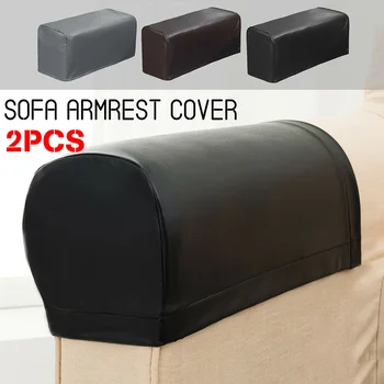 

2 Pcs PU Leather Sofa Armrest Covers Protectors Stretchy Waterproof for Couch Chair Arm PI669