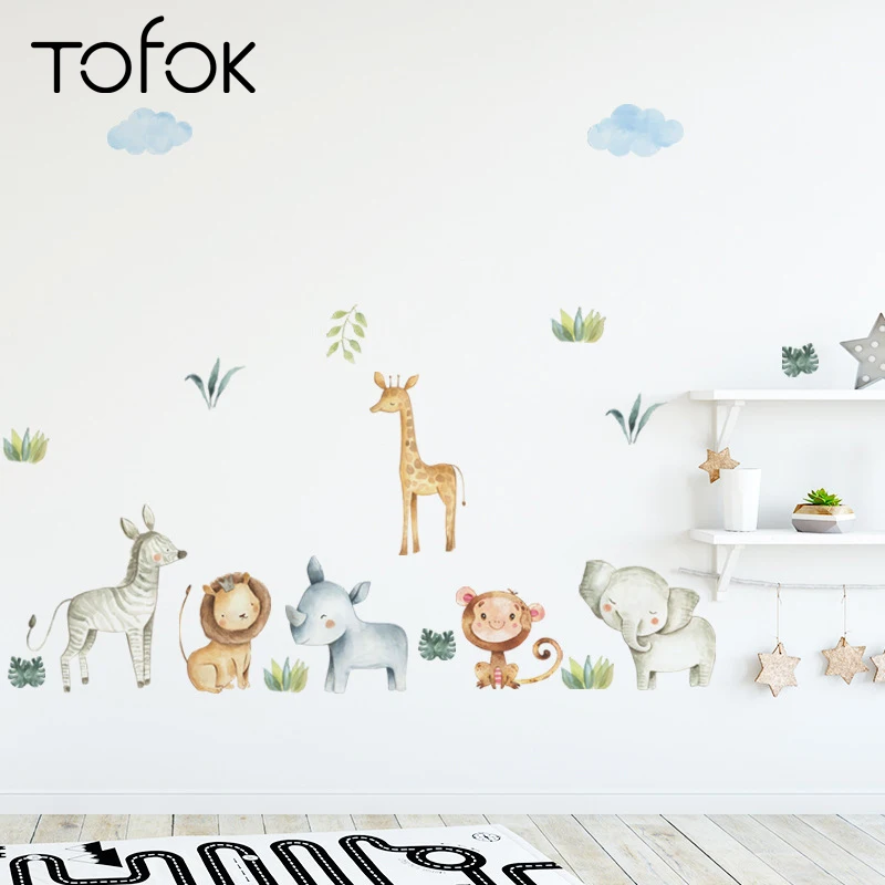 Tofok Ins лесной Лев Обезьяна DIY Наклейка на стену украшение свежий пасторальный
