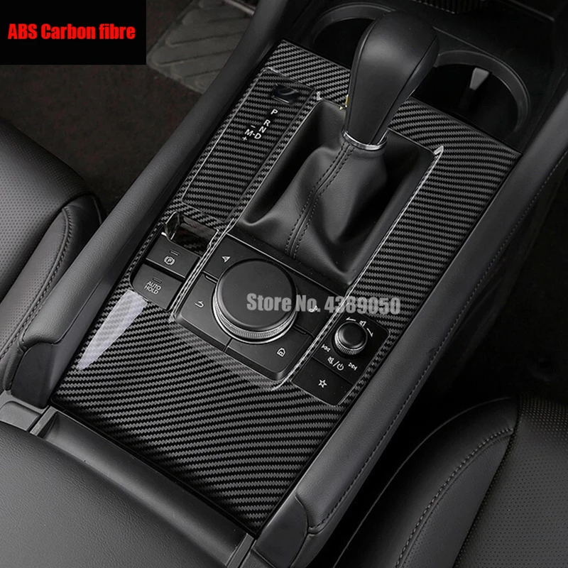 

For Mazda 3 Axela 2019 2020 ABS Matte/Carbon fibre Car gear shift knob frame panel Decoration Cover Trim Car Styling Accessories