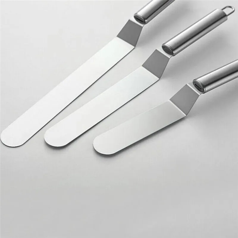 6/8/10 Inches Stainless Steel Butter Cake Cream Spatula Cake Smoother Fondant Baking Chocolate Pastry Cake Decorating Tools