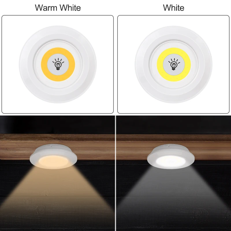 Φωτιστικό LED COB κάτω από το ντουλάπι Φως νυχτερινό φως Ασύρματο τηλεχειριστήριο με ρυθμιζόμενο φωτιστικό ντουλάπας 3W Super Bright Φωτισμός ντουλάπας_voghion.com