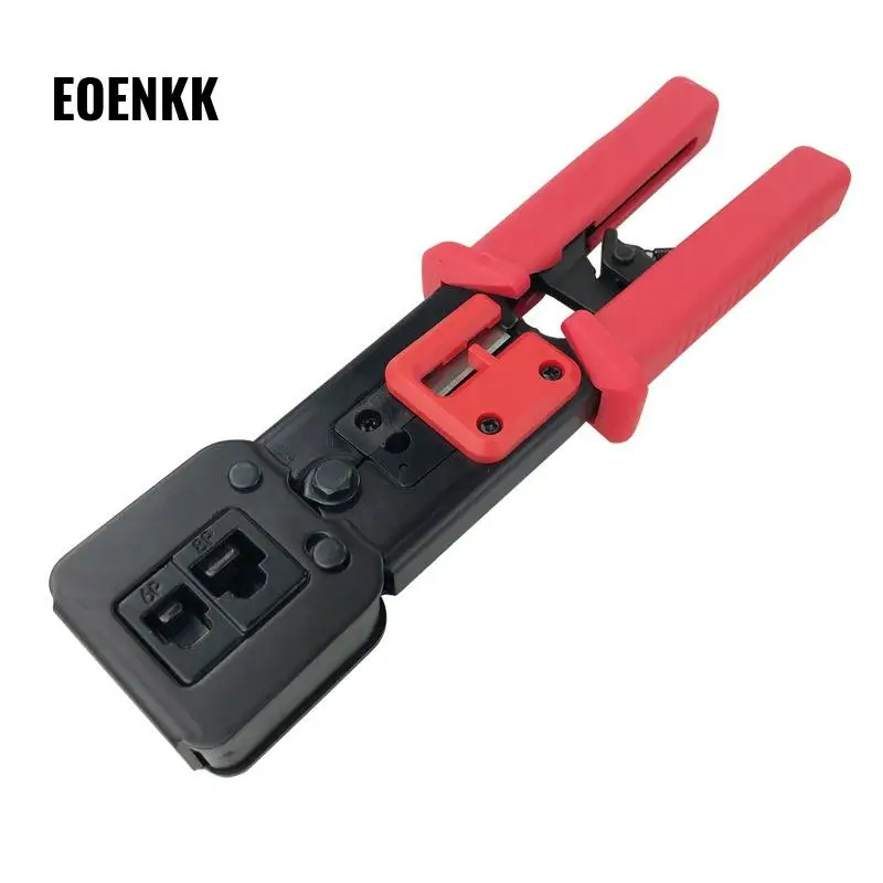 

New Through Hole Modular Plug Wire Crimper EZ Network Cable Pliers Network Wire Stripper Cable Making Pliers