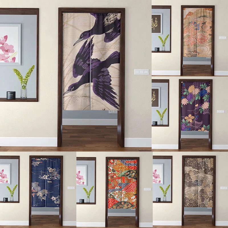 

Japanese Bedroom Half Panel Curtain Kitchen Door Curtain Cotton Hemp Toilet Cover Curtain Partition Curtain Blackout Curtain