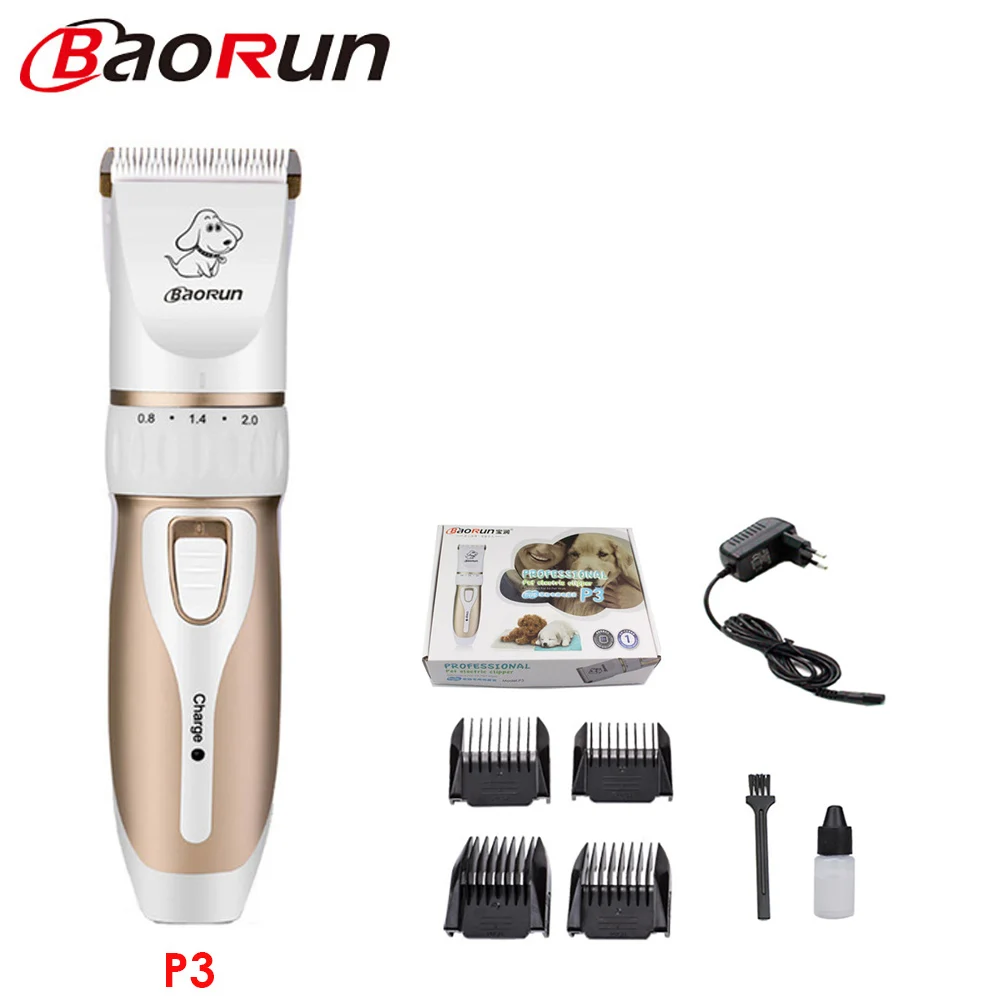 P3 Baorun P2 кусачки для собак, профессиональная машинка для стрижки домашних животных, кошек, триммер, набор, перезаряжаемая машинка для стрижки кошек, бритва для домашних животных - Цвет: P3