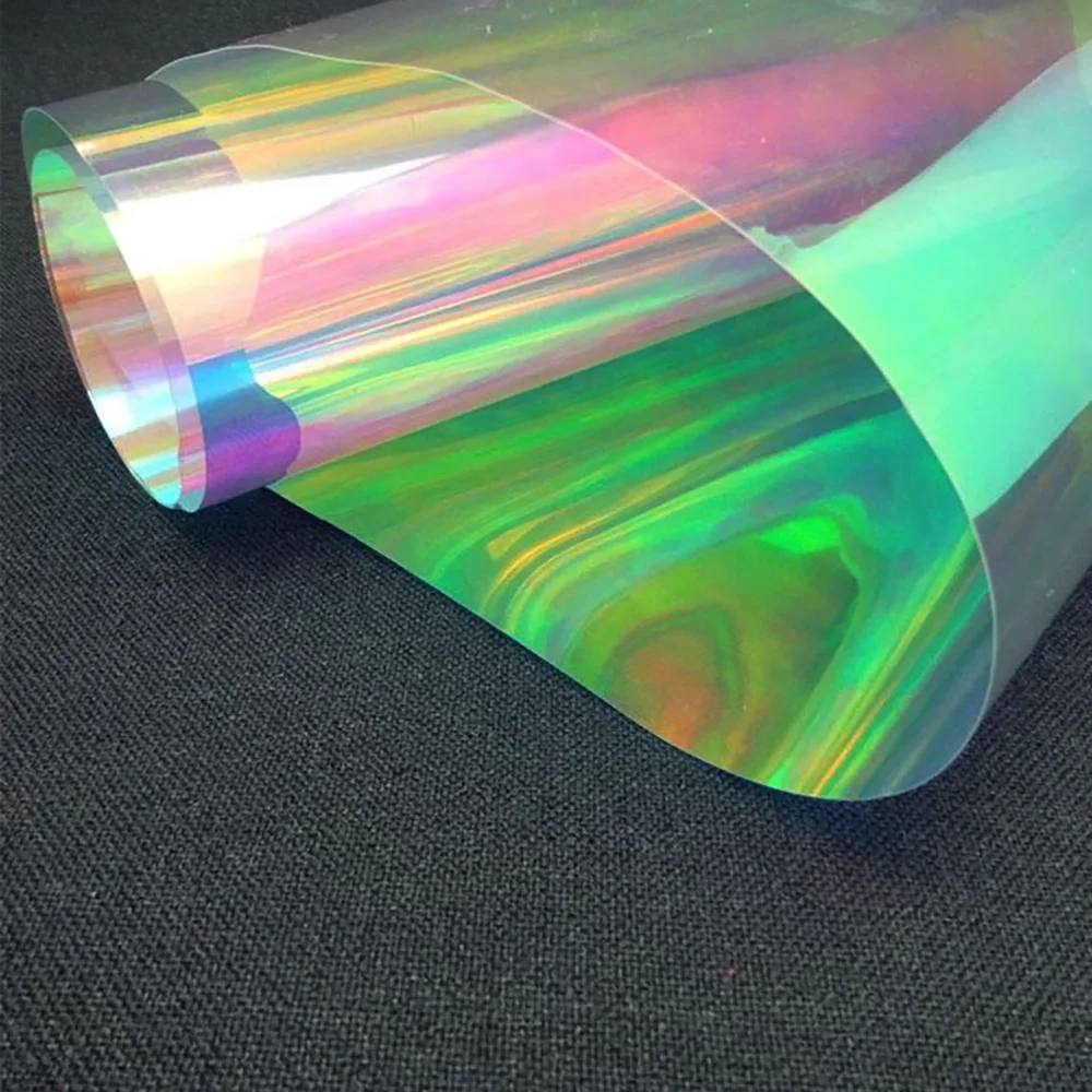 2/3/5 metro iridescente filme de janela pvc transparente arco-íris cor vidro vinil holográfico brilhante colorido matiz da janela para casa