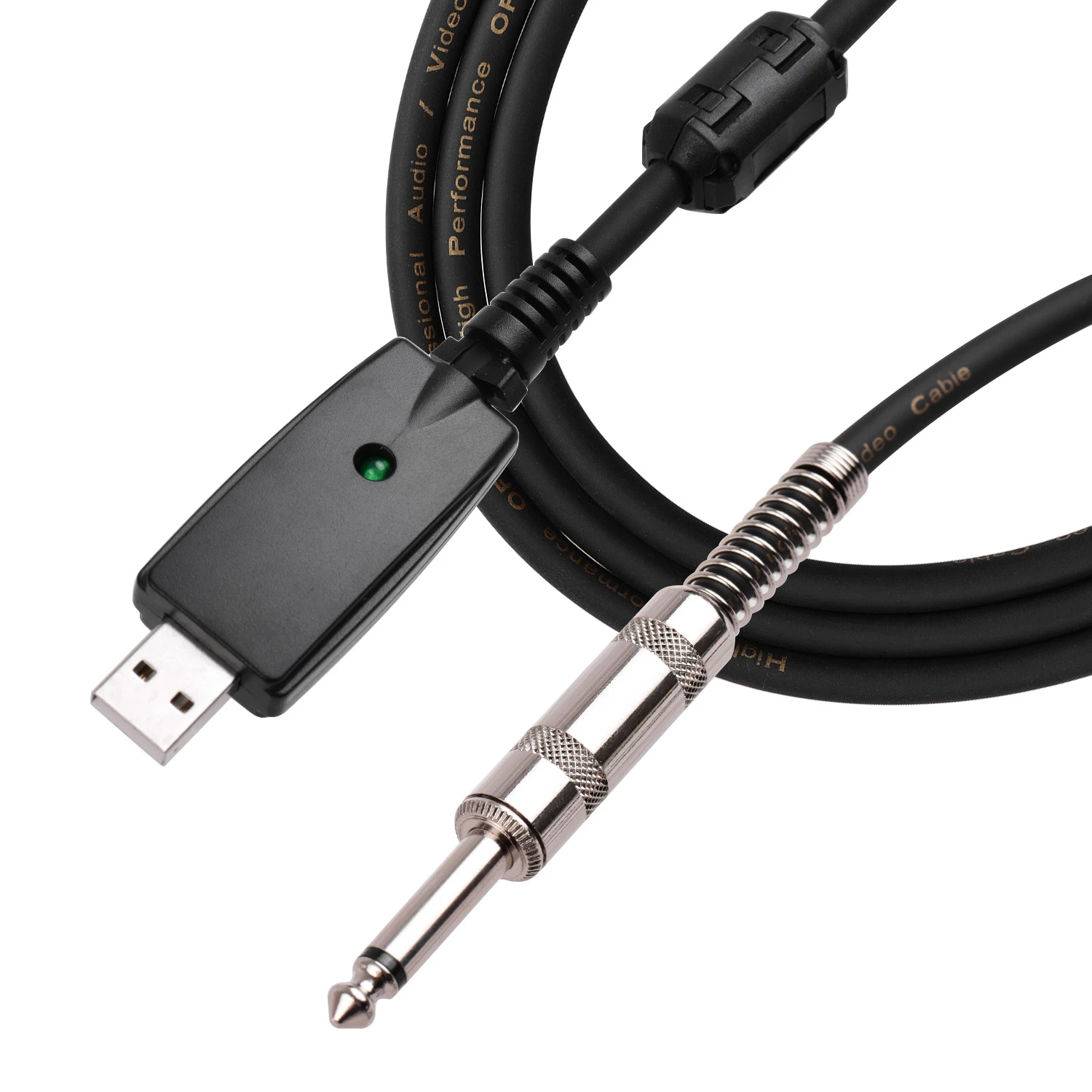 Cable USB para guitarra eléctrica, interfaz macho a 6,35mm (1/4 Mono, para PC, accesorios de guitarra|Partes y accesorios de guitarras| - AliExpress