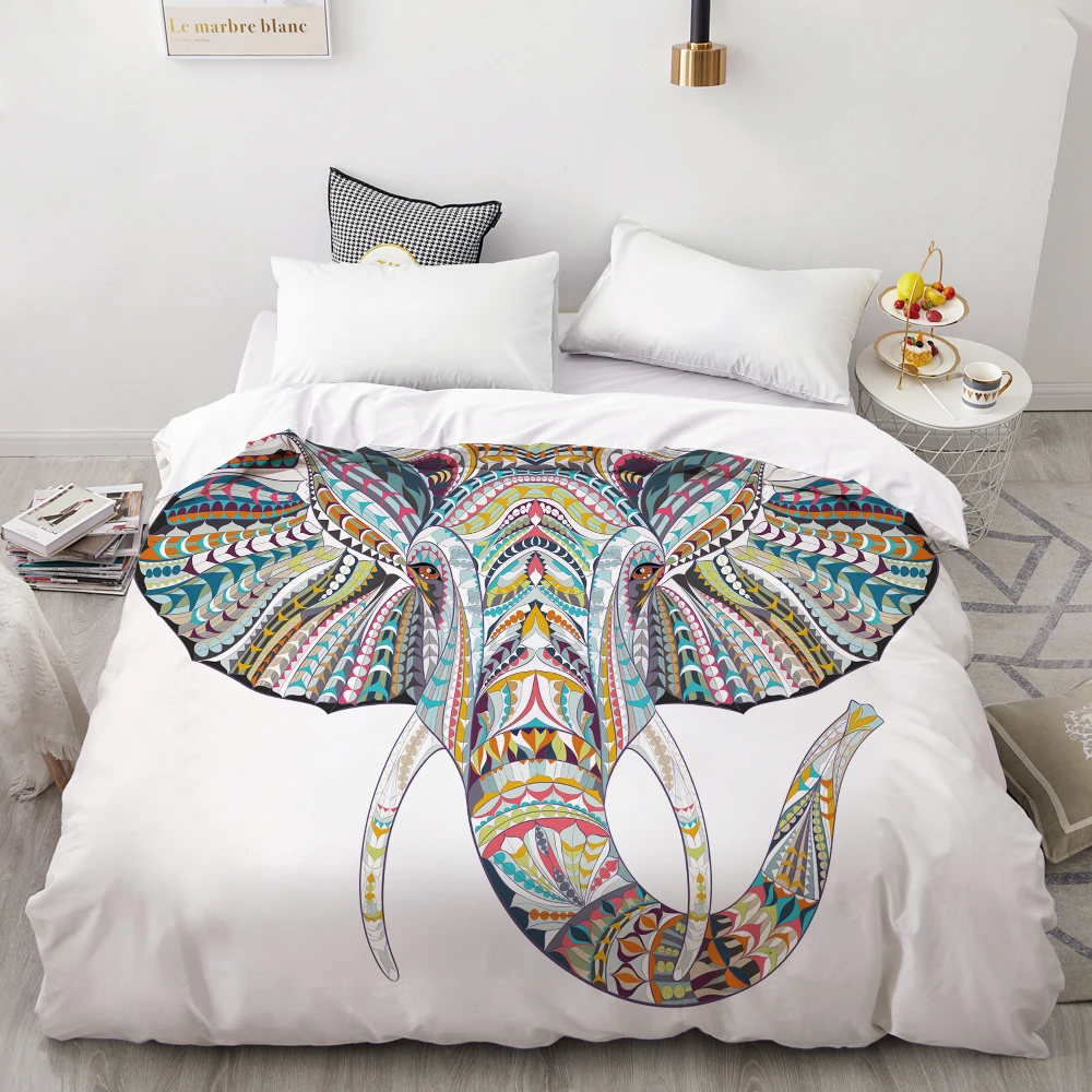 3D пододеяльник, одеяло/одеяло случае королева/король, постельное белье со слоном на заказ размер/220x240/200x200, Прямая - Цвет: Elephant-01