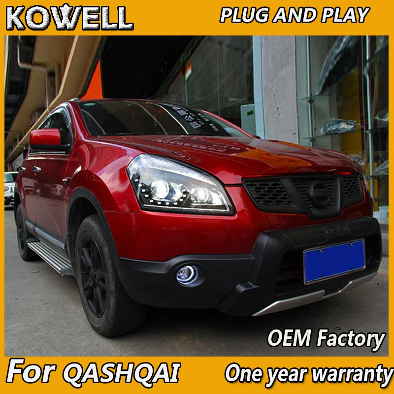 2008-2013 для Nissan Qashqai фары для автомобиля Стайлинг qashqai фара 12 высокая яркость светодиодный DRL Парковка Биксеноновые линзы HID K