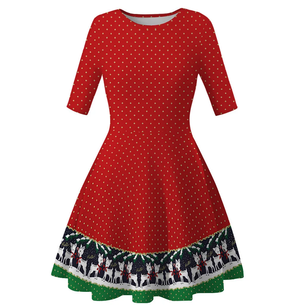 Cena Sukienka świąteczna nastolatek maluch dzieci dziewczyna mama ja z długim rękawem 3D drukuj świąteczna sukienka świąteczna odzież vestido infantil