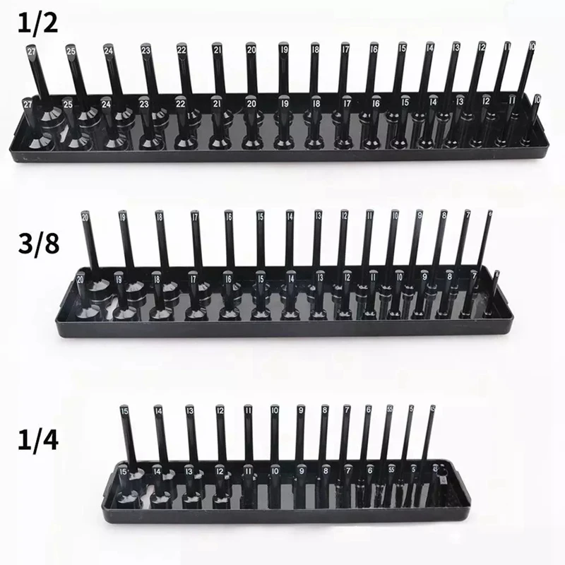 top tool chest 3 Pcs/Set High Pole Socket Organizer Socket Tray Rack Holder Multi-Functional Sleeve Bracket Tool Organizer tech tool bag