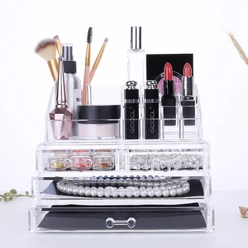 

Multifunctional Transparent Acrylic Cosmetics Receiving Box Drawer Desktop Nail Ornaments Receiving Box Nail Tool
