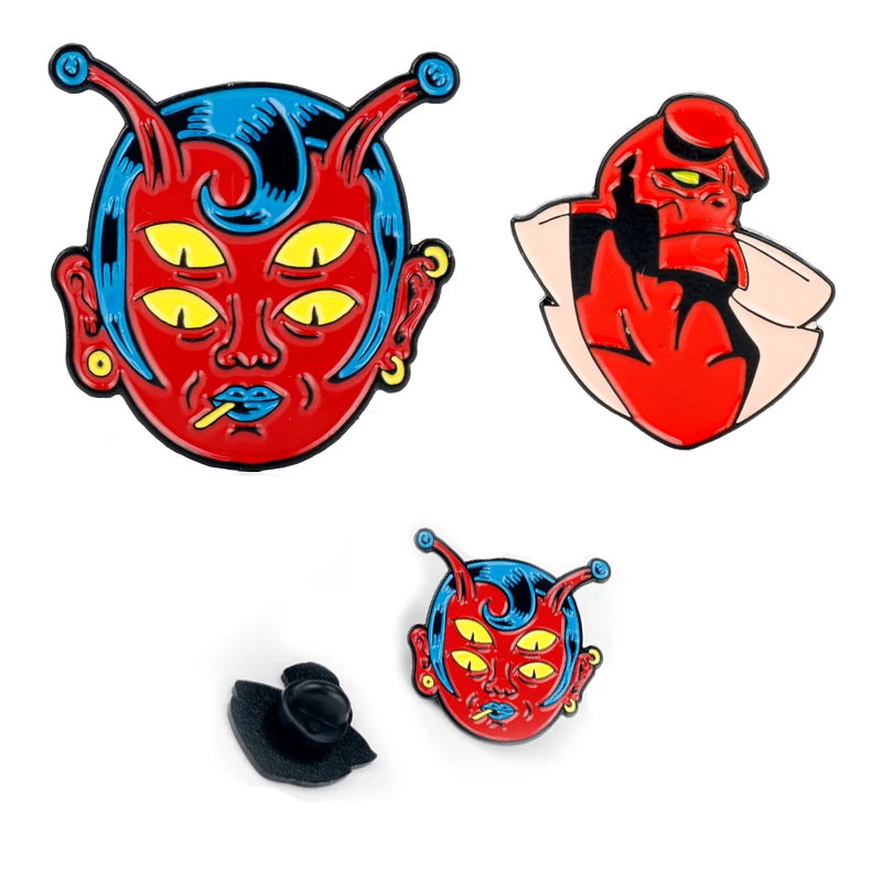 Металлические эмалированные булавки и броши аниме Hellboy для лацканов значков