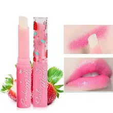 Fruit Strawberry Flavor Color Changing Lipstick Moisturizing Lip Care Gloss Lipstick To Color Non-fading Easy Lips Non-stic W2B3