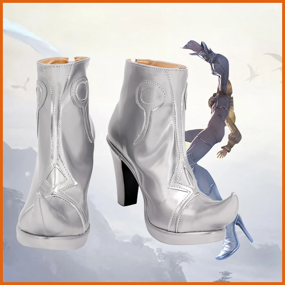 Final Fantasy Xiv Ff14 Ryne Cosplay Boots Sliver Shoes High Heel Custom