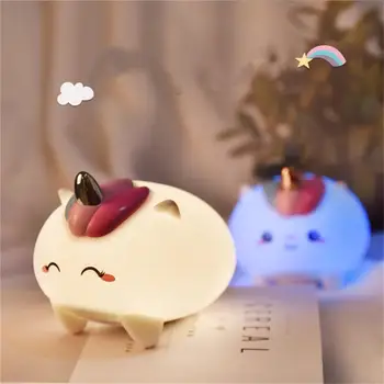 

Silicone Cartoon Cute USB Rechargeable Touch Sensor Luminary Led Mood Night Light Table Lamp For Kids Gift Room Decoration