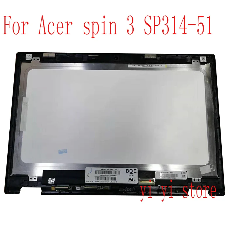 para Acer Spin Digitador da Tela de Toque Assembléia com Quadro Portátil 3 Sp314-51 N17w5 Lcd