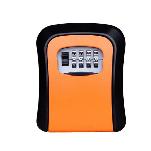Lock Box Wall Mounted Zinc Alloy Key Safe Box Weatherproof 4 Digit Combination Key Storage Lock Box Indoor Outdoor