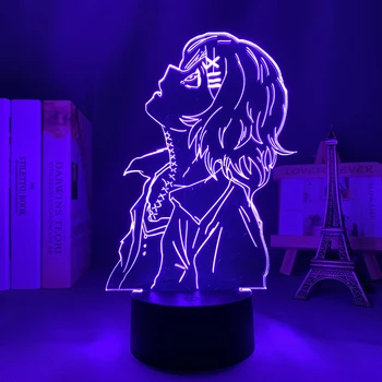Anime Tokyo Ghoul 3d lampa Juuzou Suzuya dla dekoracja sypialni lampka nocna fajny prezent urodzinowy Tokyo Ghoul Led lampka nocna Juuzou tanie i dobre opinie PCLP-iLight Night Light CN (pochodzenie) ROHS Z certyfikatem VDE Nightlight Z tworzywa sztucznego Żarówki LED Touch 110 v