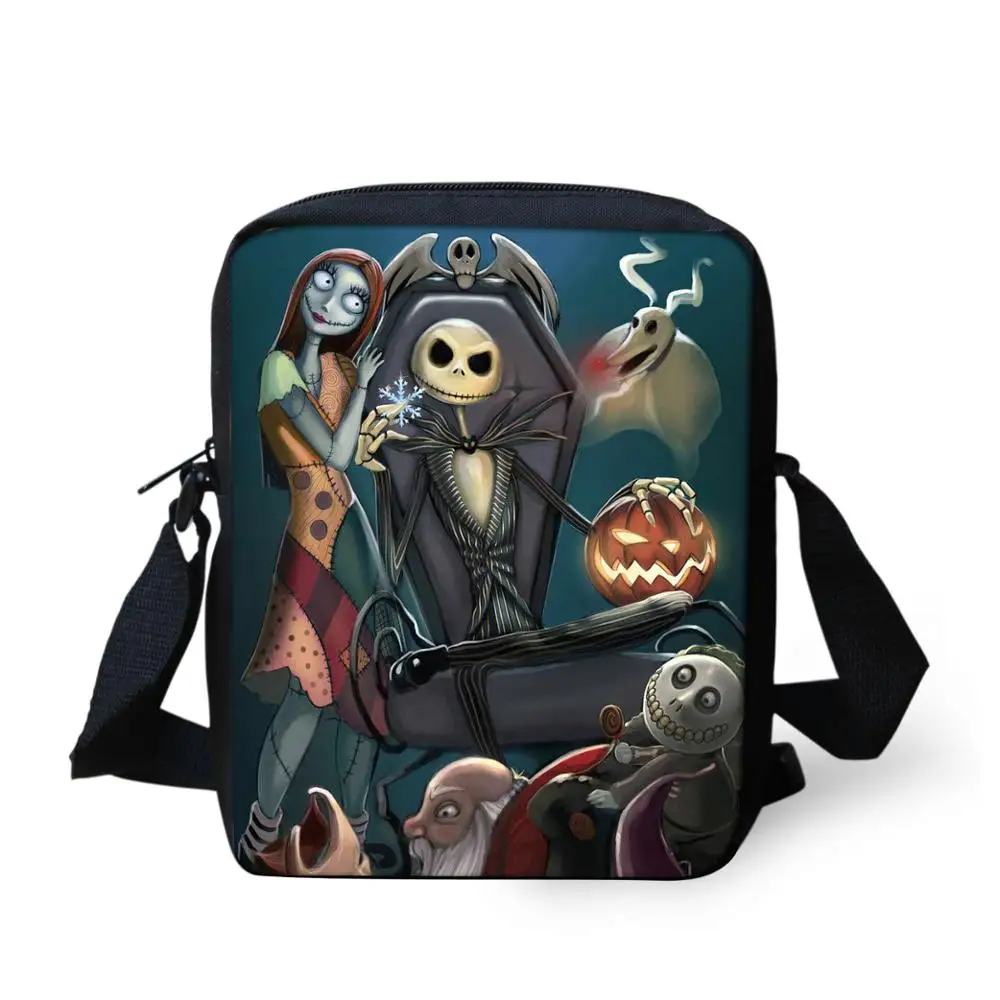  FORUDESIGNS Jack Skellington Print Messenger Bag Nightmare Before Christmas Crossbody Bags Female H - 4000210979754
