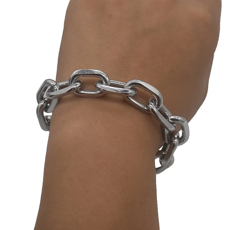 Для мужчин хип хоп из нержавеющей стали браслет в стиле панк рок тормоз цепи wo