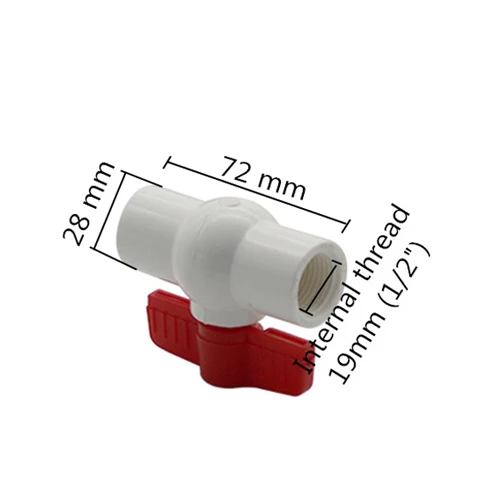 1I2 inch 1/" 3/4" " 1,25" 1," 2" внутренняя резьба ПВХ шаровой клапан для полива сада водостопорный переключатель управления водой фитинги для труб - Цвет: 1I2 inch