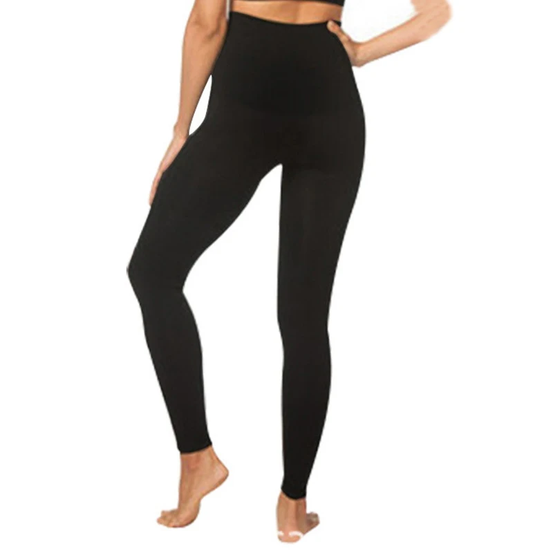Женские с высокой талией, для фитнеса пикантные обтягивающие леггинсы для тренировок, Однотонные эластичные штаны, брюки до щиколотки из полиэстера - Цвет: Black