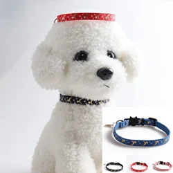 Collier réglable avec pendentif lune et étoile pour animaux de compagnie, accessoire de sécurité pour animaux de compagnie, mignon, chiot, lapin 