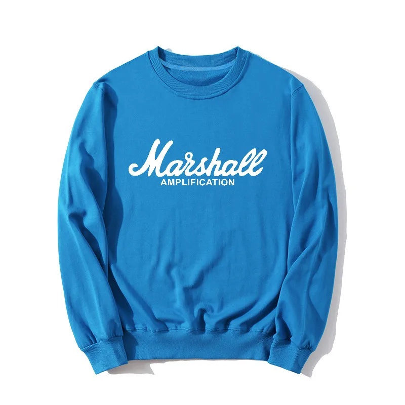 Женские толстовки с капюшоном, новая осенняя Толстовка с принтом MARSHALL Amplication, пуловер с круглым вырезом, женский спортивный костюм размера плюс S-3XL, одежда - Цвет: Peacock Blue-B