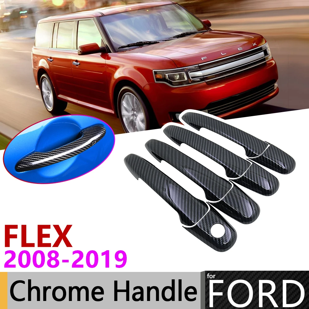 Черная накладка на дверную ручку из углеродного волокна для Ford FLEX 2008 ~ 2019 2009 2010 2011