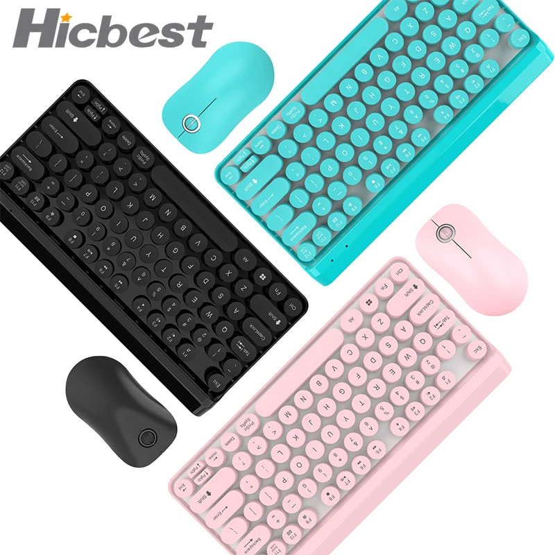 

Retro Wireless Keyboard and Mouse Combo 2.4G Wirelles PC Wirless Mouse And Keyboard Wireless Combo Set for Laptop Computer