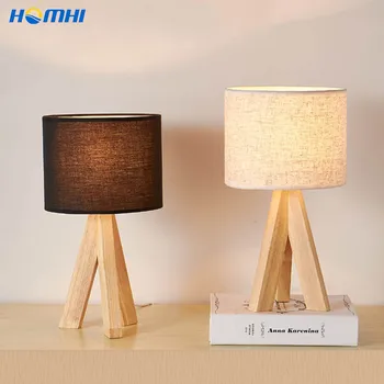 

Japanese style led desk lamp indoor lighting lampen modern bedroom indoor lighting lampara madera Study Living room tripod light