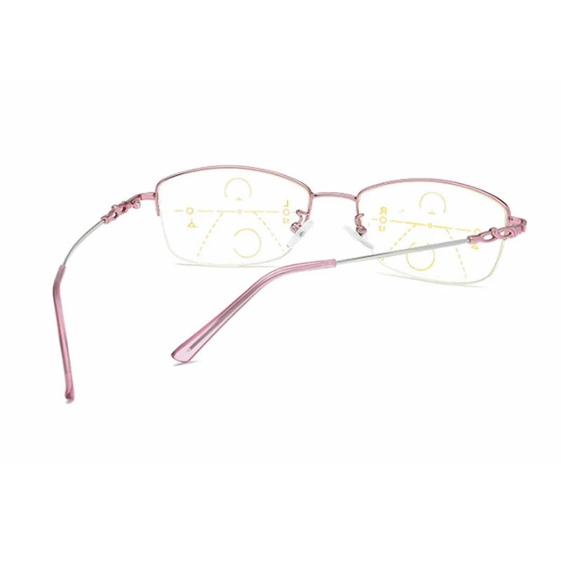 Óculos de leitura multifocais ultraleves para mulheres, óculos presbiópicos anti-azul, elegante progressivo, zoom inteligente, idosos