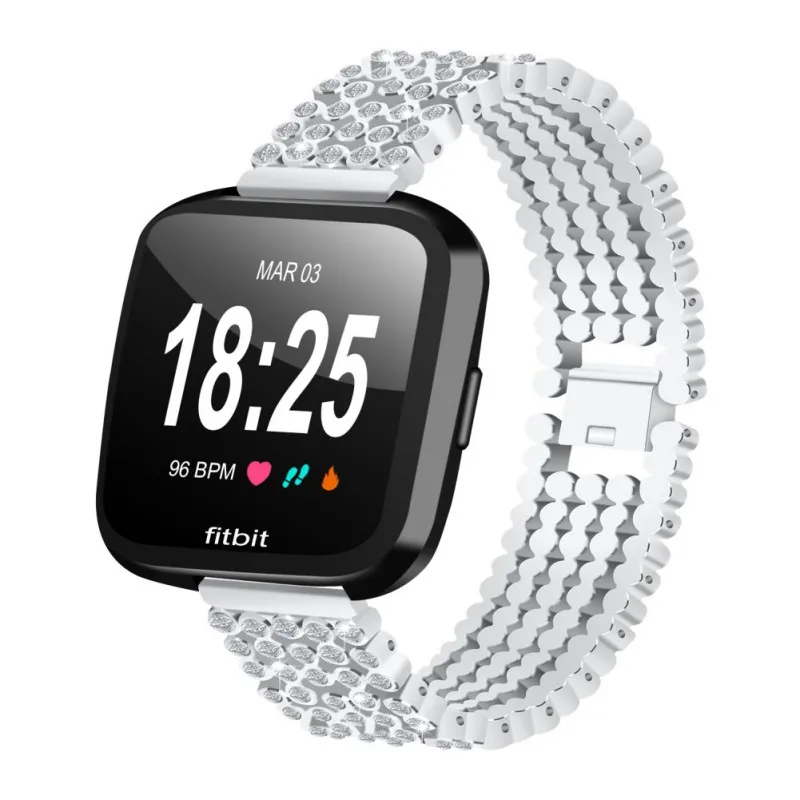 Сменные умные наручные часы аксессуар для Fit bit Versa ремешок стальной бриллиантовый ремешок