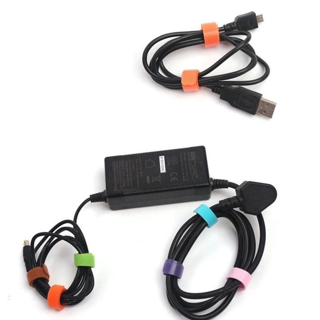 50pcs Multi-Purpose Reusable Hook and Loop Cable Ties Fastening Straps Downs Straps Cable Ties Management Back To Back Fastener