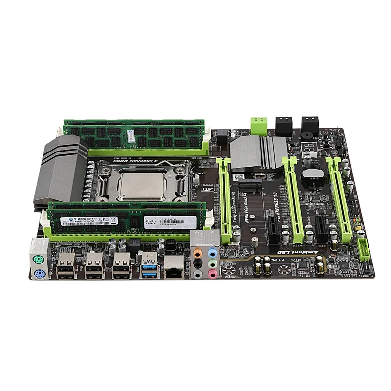 X79 материнская плата LGA2011 Combo с процессором E5 2620 4-канальный 16 Гб(4X4 Гб) DDR3 ram 1333 МГц NVME M.2 SSD слот