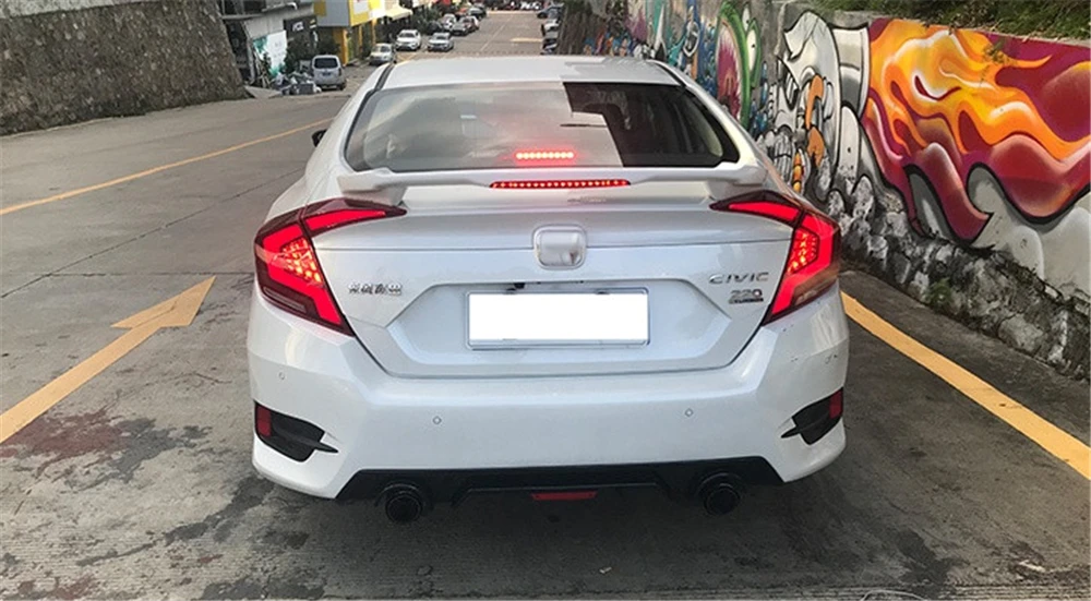1 комплект для Honda Civic задний фонарь Civic светодиодный задний фонарь DRL светодиодный динамический сигнал тормоза заднего хода аксессуары