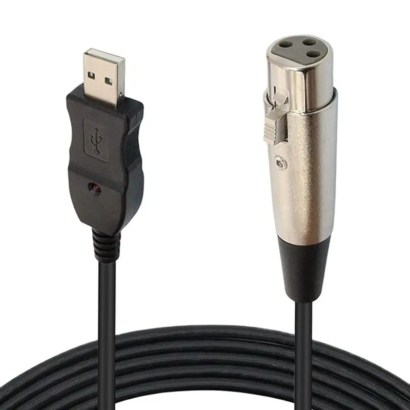 Cabo Adaptador xr Fêmea 10 Pés 3m para Notebook e Mac2023 Cabo de Microfone Conexão Macho