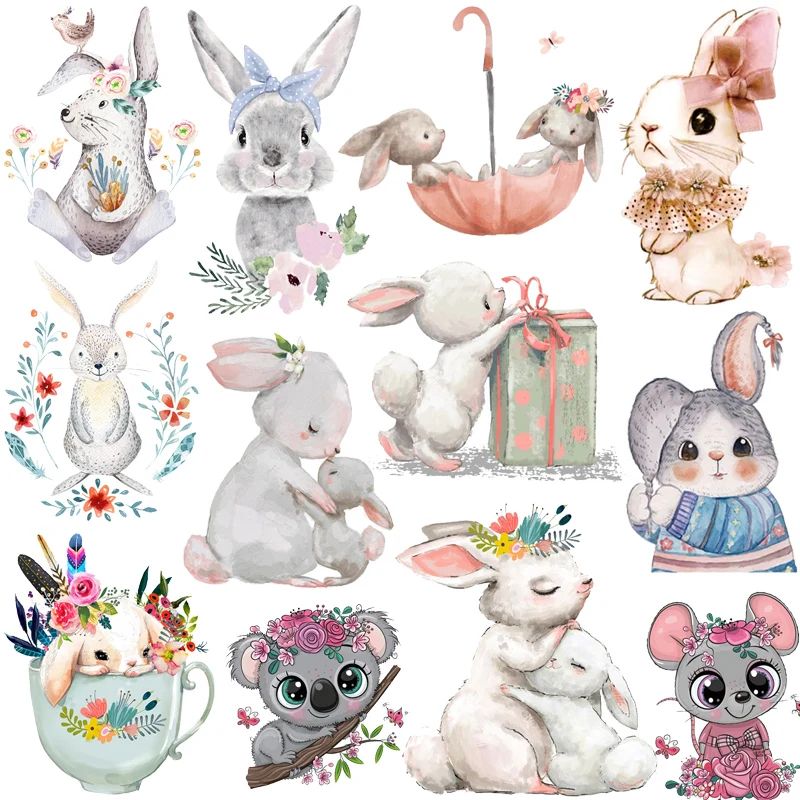 Pulaqi Cute Animals Patches For Clothing Iron On Transfer Vinyl Heat Transfer Thermal