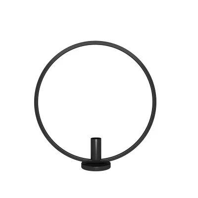 Круглый Подсвечник в скандинавском стиле, чайный светильник, подсвечник, Домашний Настольный свечной светильник вечерние, свадебные, обеденные украшения, железное, металлическое изделие - Цвет: black 29cm