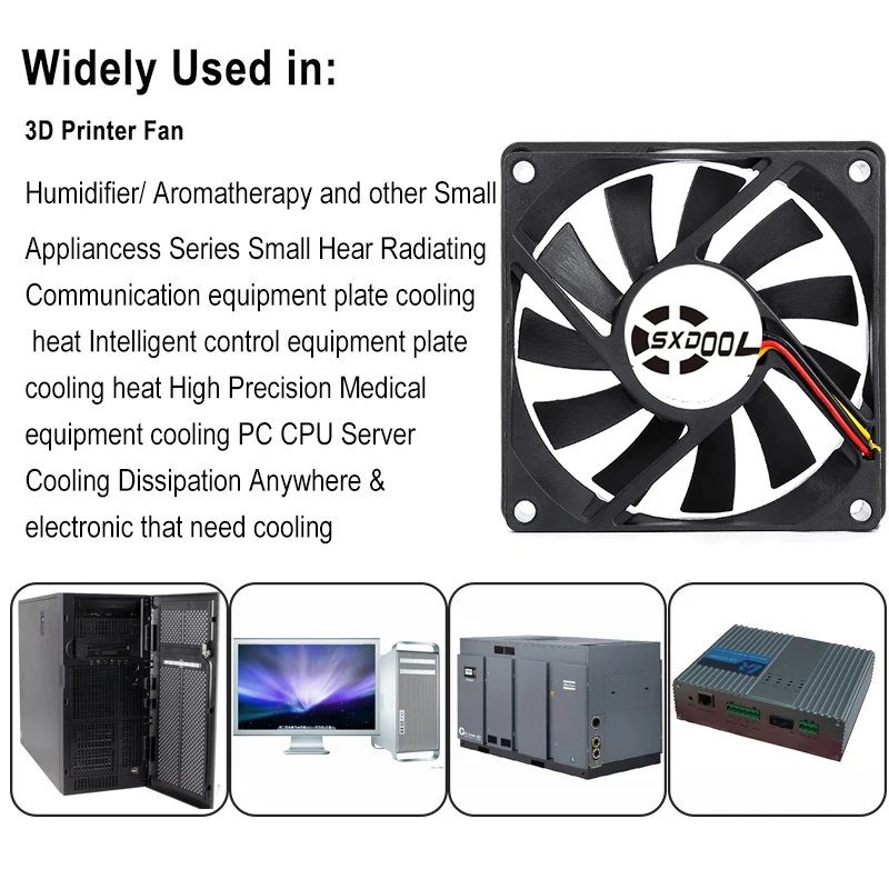 2PCS SXDOOL 90mm 92mm computer Fan 92x92x25mm DC 5V 12V 24V 2PIN 3PIN Cooling Cpu Cooler Fan 9225 Sleeve/Ball Bearing Fan
