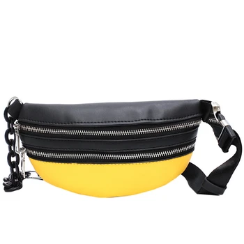 

2019 NEW FASHION Neutral Outdoor Zipper PU Messenger Bag Sport Multi-function Chest Bag Waist Bag teenager girls 826