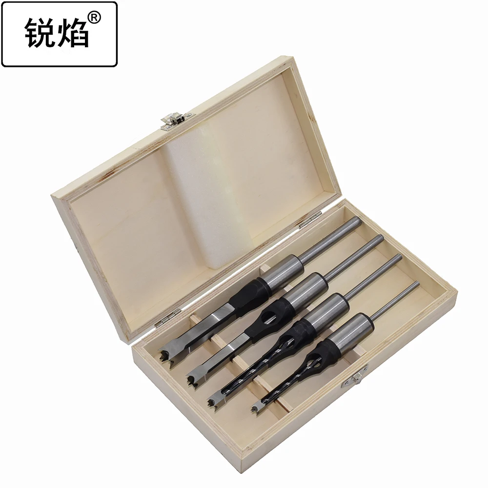 Free shipping HSS Drill Bits Square Drill Bits, Flush Chisel Drill Bits Set Square Hole Woodworking Drill Bit Tool Kit Set