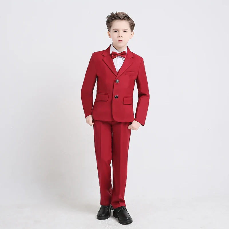 

New Boy's Suits Fashion Kids Children's Wedding Blazer Set Boy's Suits 3-Piece Set Flower Boys Formal Tuxedos Child Clothing Set