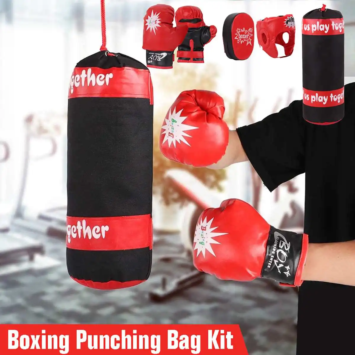 Children Punching Bag Kids Filled Gloves Hanging Junior Boxing Girls Boys Set 