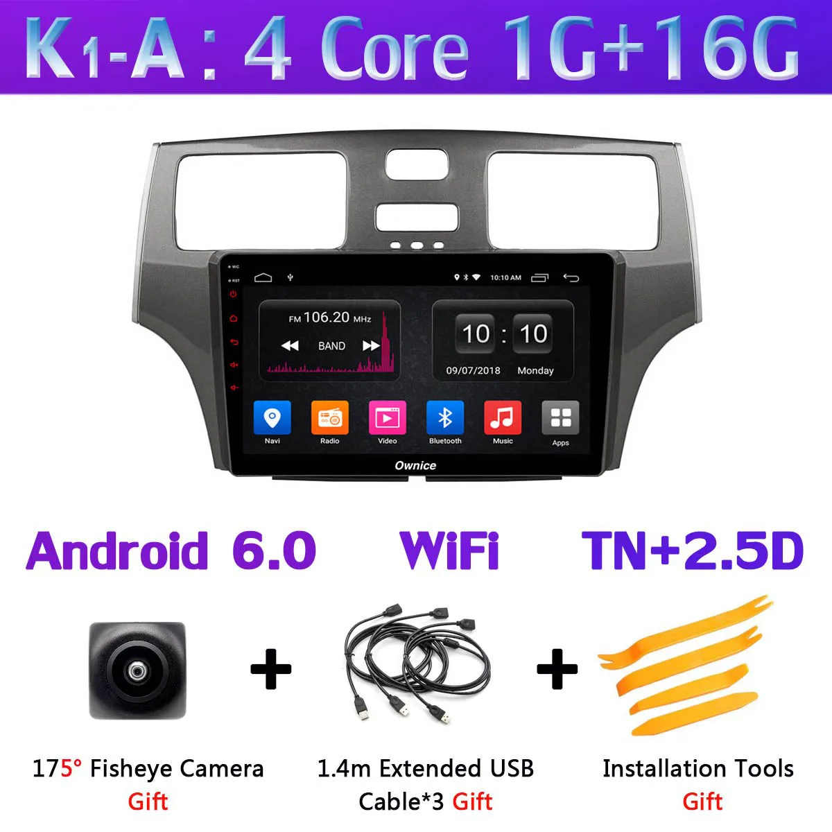 Ownice K1 K3 K5 K6 автомобильный dvd-плеер на основе Android для Lexus ES ES250 ES300 ES330 2004 2005 2006 автомобиль радио gps DSP Carplay 360 ° панорамный - Цвет: K1-A